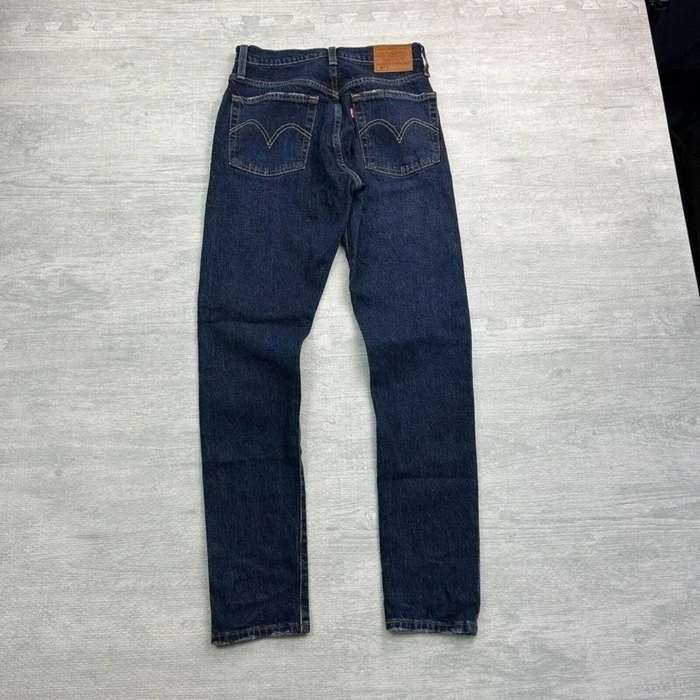 Levi's Premium 501 Jeans Mens 25x30 Dark Wash Denim Big E Regular Straight Pants
